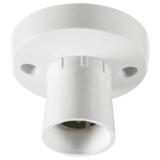 Knightsbridge Square Edge T2 3 Terminal Straight Short Skirt Bayonet Batten Holder White