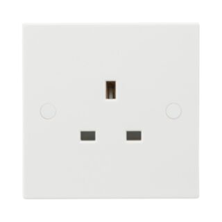 Knightsbridge Square Edge Unswitched Socket 1 Gang 13Amp White