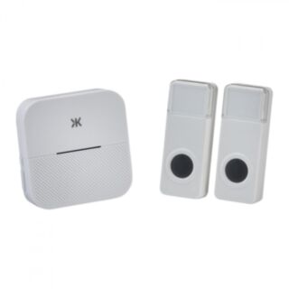 Knightsbridge Wireless Plug In Dual Entrance Door Chime White