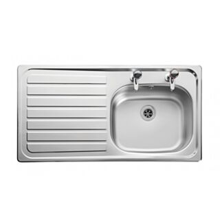 Leisure Sinks Lexin Sink Left Hand Drain 2 Tap Hole S Steel Satin 508x950mm