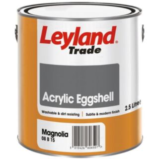 Leyland Trade Acrylic Eggshell Paint Magnolia 2.5ltr