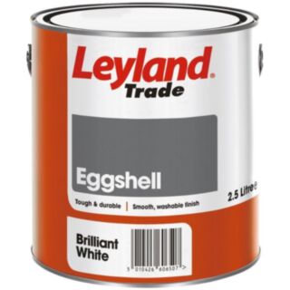 Leyland Trade Eggshell Paint Brilliant White 2.5ltr