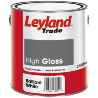 Leyland Trade High Gloss Paint Brilliant White 2.5ltr