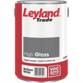 Leyland Trade High Gloss Paint Brilliant White 5ltr