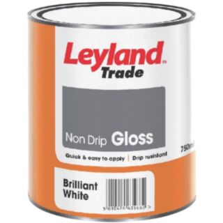 Leyland Trade Non Drip Gloss Paint Brilliant White 750ml