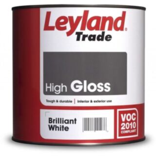Leyland Trade One Coat Gloss Paint Brilliant White 750ml