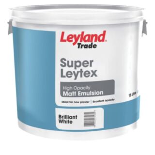 Leyland Trade Super Leytex High Opacity Matt Paint Brilliant White 15ltr