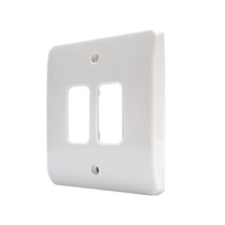 MK Grid Plus Switch Front Plate For 2 Switch Modules 1 Gang White