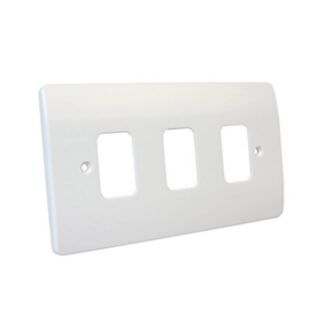 MK Grid Plus Switch Front Plate For 3 Switch Modules 2 Gang White