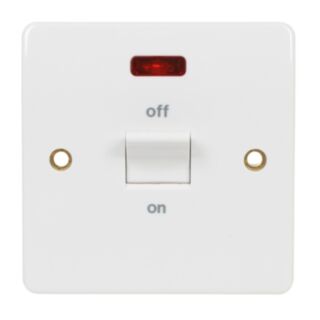 MK Logic Plus Moulded 45Amp Cooker Switch With 13Amp Switched Socket Double Pole & Neon White