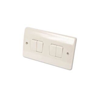 MK Logic Plus Switch Single Pole 4 Gang 2 Way 10Amp White