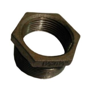 Malleable Black Iron Hexagonal Bush Male To Female 1½x1¼