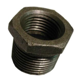 Malleable Black Iron Hexagonal Bush Male To Female ¾x½