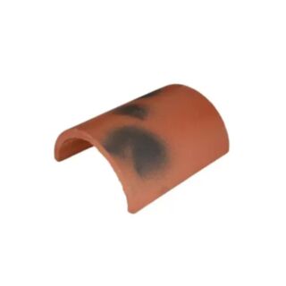 Marley Acme Clay Double Camber Half Round Ridge Roof Tile Smooth Burnt Flame 260x305mm