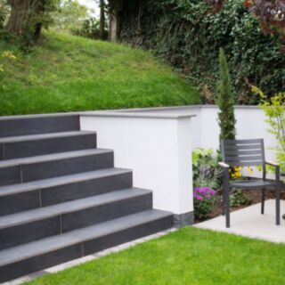 Marshalls Casarta Slate Bullnose Step Centre Stone Black 40x350x560mm