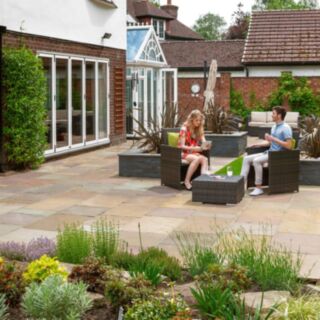 Marshalls Indian Sandstone Riven Paving Project Pack Buff Multi 20.93m²