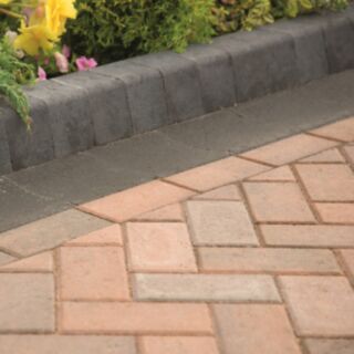 Marshalls Keykerb KS Bullnosed/Half Battered Reversible Kerb Charcoal 100x125x127mm