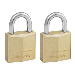Master Lock® Padlock Solid Brass Keyed Alike 20mm 2pk