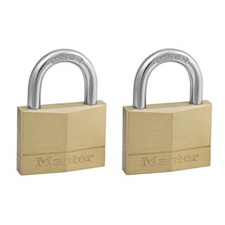 Master Lock® Padlock Solid Brass Keyed Alike 50mm 2pk