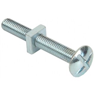 Roofing Bolt Mushroom Head & Nut BZP M8 x 50mm