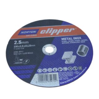 Norton Clipper Inox Steel Cutting Disc 2.5x22x230mm