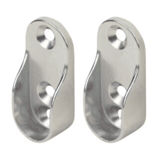 Oval Tube End Sockets Chrome Plated 30x15mm 2pk