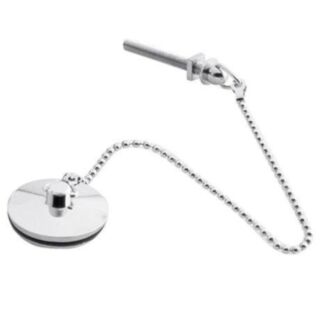 P1 Plumbing Basin Plug, Ball Chain 300mm & Stay Brass Chrome Plated 1¼