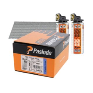 Paslode F16 Angled Brad Pack Electro Galvanized 1.6x32mm 2000pk With 2 x Gas Cells