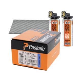 Paslode F16 Angled Brad Pack Electro Galvanized 1.6x38mm 2000pk With 2 x Gas Cells