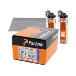 Paslode F16 Angled Brad Pack Electro Galvanized 1.6x45mm 2000pk (2x Gas Cells)