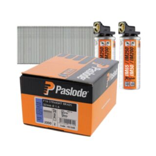 Paslode F16 Straight Brad Pack Electro Galvanized 1.6x32mm 2000pk (2x Gas Cells)