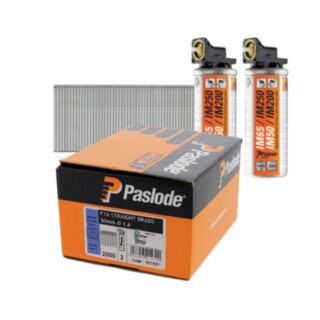 Paslode F16 Straight Brad Pack Electro Galvanized 1.6x50mm 2000pk (2x Gas Cells)