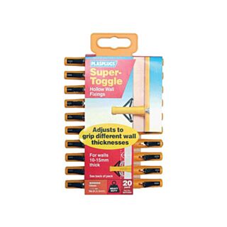 Plasplugs Wall Plugs Super Toggle Yellow 20pk