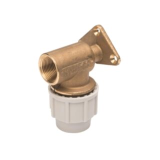 Plasson Wall Plate Elbow DZR ½ x 20mm