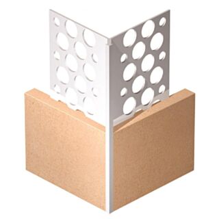 Plaster/Render Angle Bead uPVC White 13mm To 16mm x 40x3000mm