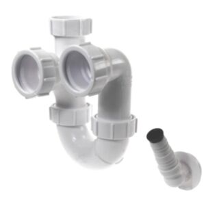 PolyPipe 75mm Water Seal Tubular Swivel 'P' Trap With Discharge Spigot 40mm