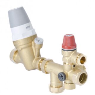 Prescal Dial Up Pressure Reducing Valve With Pressure Gauge Male 16Bar 1¼