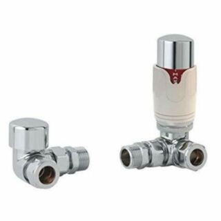 Prime TRV Deluxe Compact Thermostatic Radiator Valve Corner White