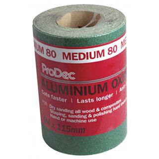ProDec Sandpaper Aluminium Oxide Green 115mm x 5mtr 80G