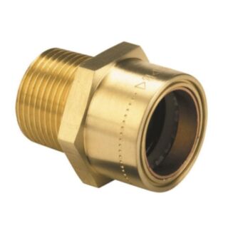 Push Fit To Male Iron Coupler Copper 22mm x ¾