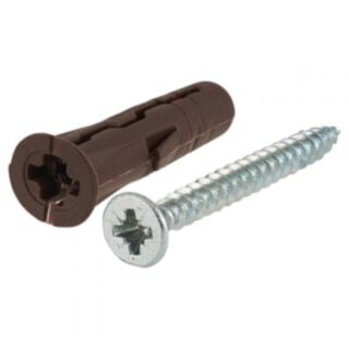 Rawlplug UNO Universal Plastic Wall Plug With Screw Brown 7mm 24/24pk