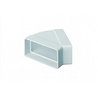 Rectangular Flat Channel Horizontal 45° Bend PVC 204x60mm