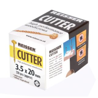 Reisser Cutter Woodscrews Countersunk Pozi Yellow 3.5x20mm 200pk