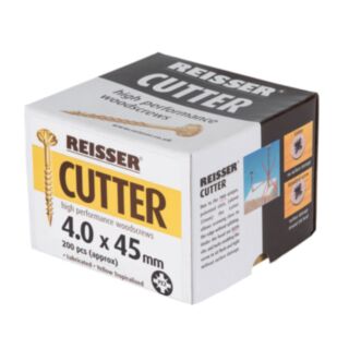 Reisser Cutter Woodscrews Countersunk Pozi Yellow 4.0x45mm 200pk