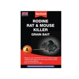 Rentokil Rodine Rat & Mouse Killer Grain Bait Sachets 25g 4pk