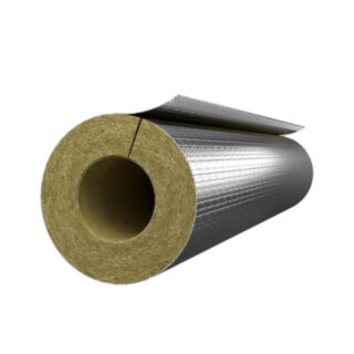 ROCKWOOL Rocklap H&V Foilbacked Pipe Insulation Section 17mm Bore 20mm Wall x 1mtr