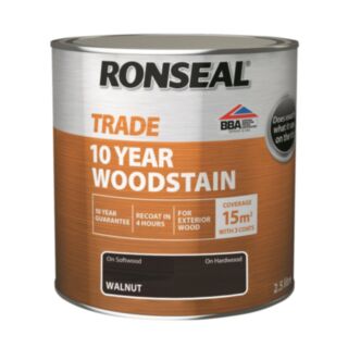 Ronseal Trade 10 Year Woodstain Satin Walnut 2.5ltr