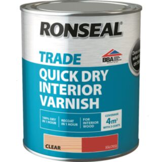 Ronseal Trade Quick Dry Interior Varnish Gloss Clear 750ml