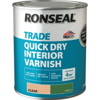 Ronseal Trade Quick Dry Interior Varnish Matt Clear 750ml