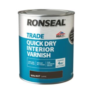 Ronseal Trade Quick Dry Interior Varnish Satin Walnut 750ml